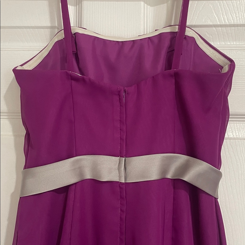 Impression Bridal- Passion/Gray Spaghetti-Strap Evening Gown with Waistband NWT! - Picture 6 of 14